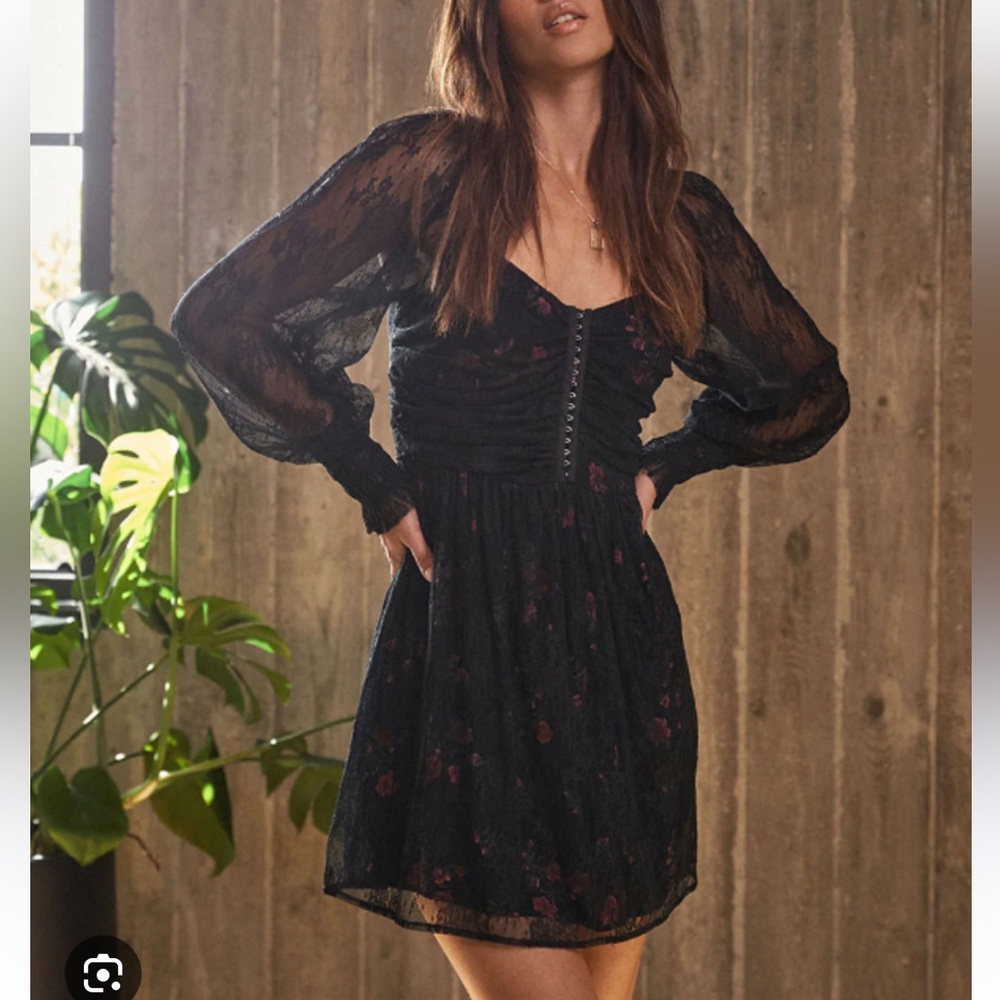 Saltwater LUXE Black and Pink Long Sleeve Sundress